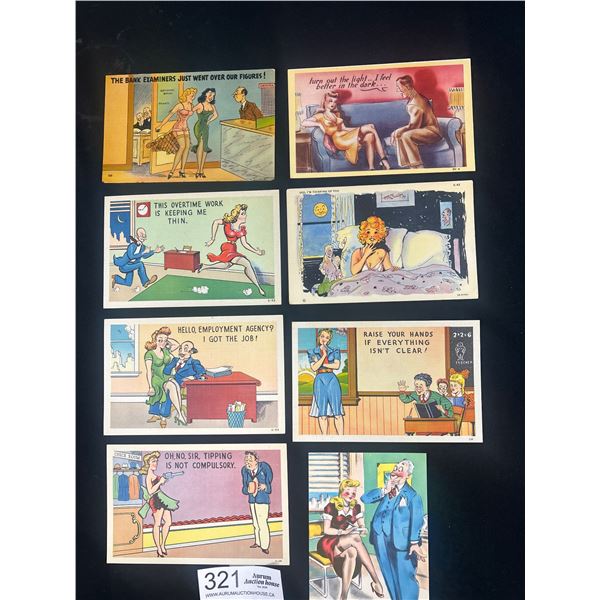 8 Humour Postcards (Girly 1940s)