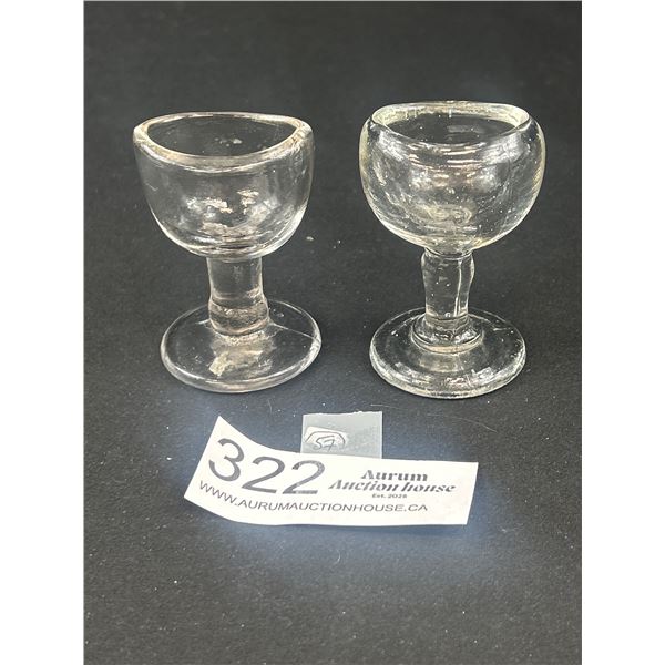 2 Antique Glass Eyebaths