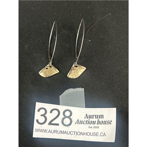 Pair of Unusual Modernist Sterling Earrings 2  Long