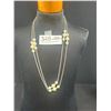 Image 1 : Extra Length or Double Strand Silver Chain w/ Pearls Necklace