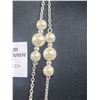 Image 2 : Extra Length or Double Strand Silver Chain w/ Pearls Necklace