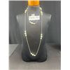 Image 3 : Extra Length or Double Strand Silver Chain w/ Pearls Necklace