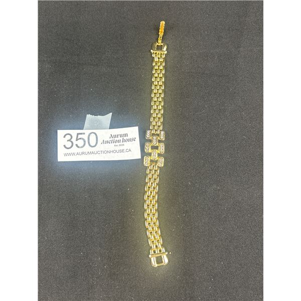 Gold Plated w/ Rhinestones Bracelet