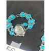 Image 2 : Lexington Quartz Watch w/ Turquoise Stones + Matching Bracelet Set, Battery Required