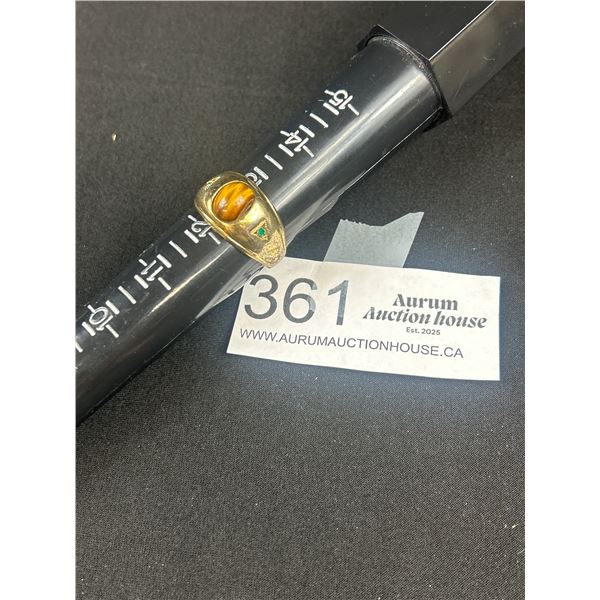 Large Size 12 1/2 Gold Plated Men's Ring