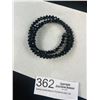 Image 1 : Vintage Black Faceted Crystal Rondelle Beads Bracelet