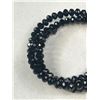 Image 3 : Vintage Black Faceted Crystal Rondelle Beads Bracelet