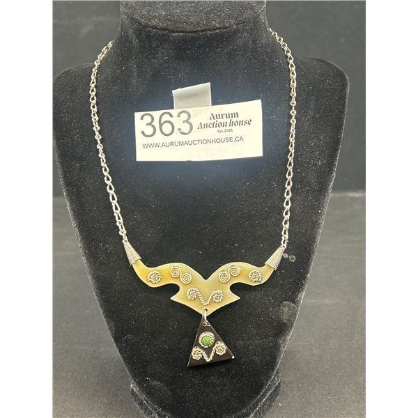 Hand Crafted Silver w/ Horn Necklace
