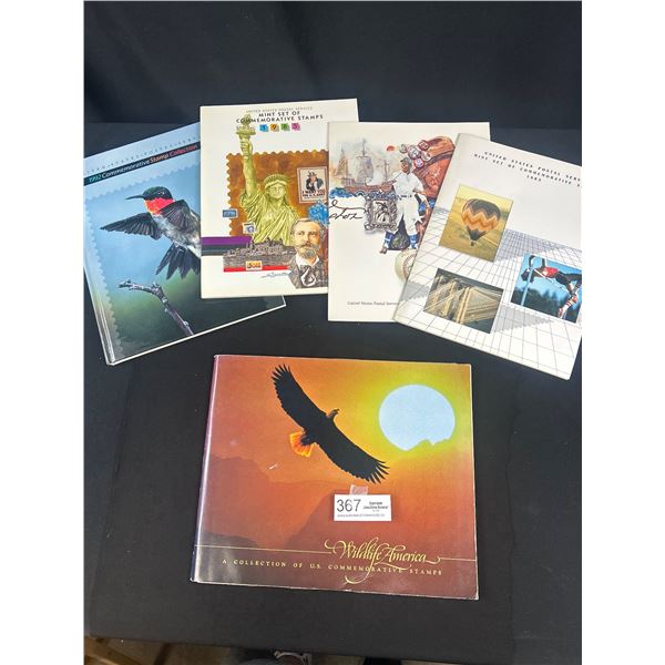 5 US Commemorative Stamp Books with Stamps Never Used