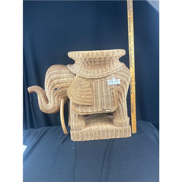 Very Nice 21" Tall x 28" Long Wicker Elephant