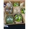 Image 2 : Box of Vintage Large Glass Christmas Ornaments 4" DIA