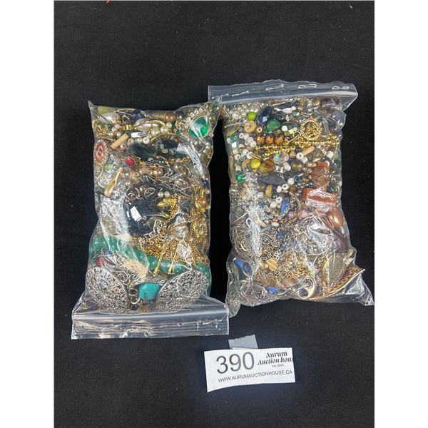 2 Small Bags w/ Misc. Jewelry Etc.