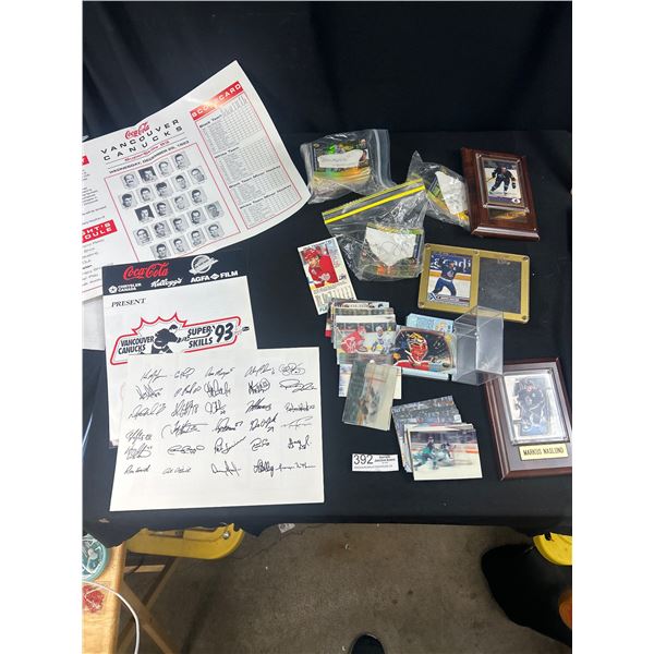 3 1993 Vancouver Canucks Super Skills Autographed Programs + Hockey Cards