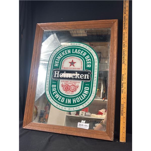 Vintage 27" x 21" Heineken Beer Mirror NO SHIPPING