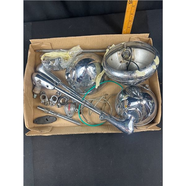 Vintage Lot of 3 Car Spotlights in Various Conditions and Parts Not Complete