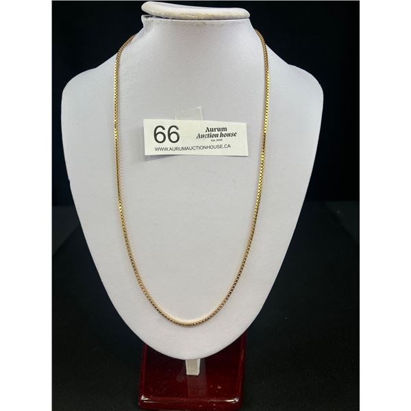 Heavy Vintage Box Link Gold Chain Marked 14 Auctioneer Believes It's Gold Plated