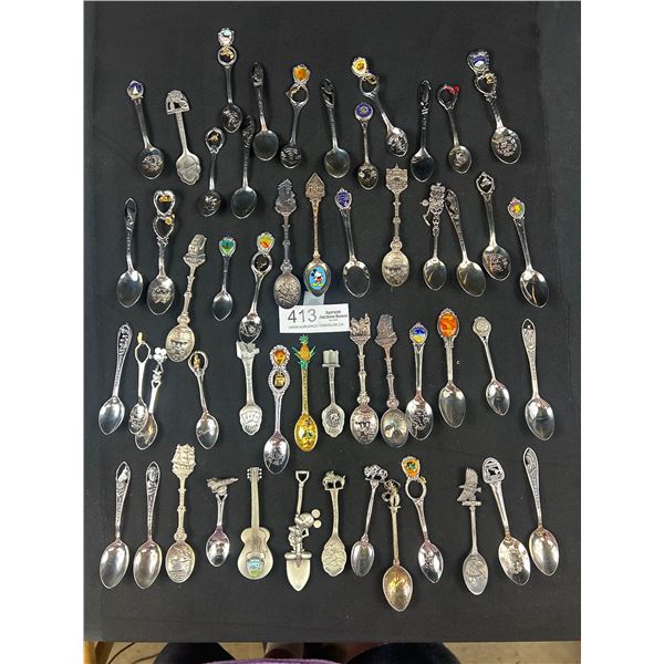 Lot Over 50 Souvenier Spoons  Disney Enamel ETC..