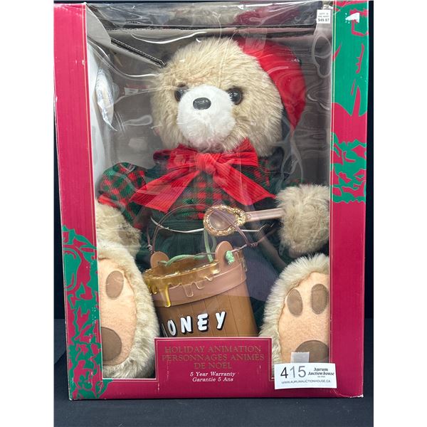Mechanical Honey Christmas Bear in Original Box