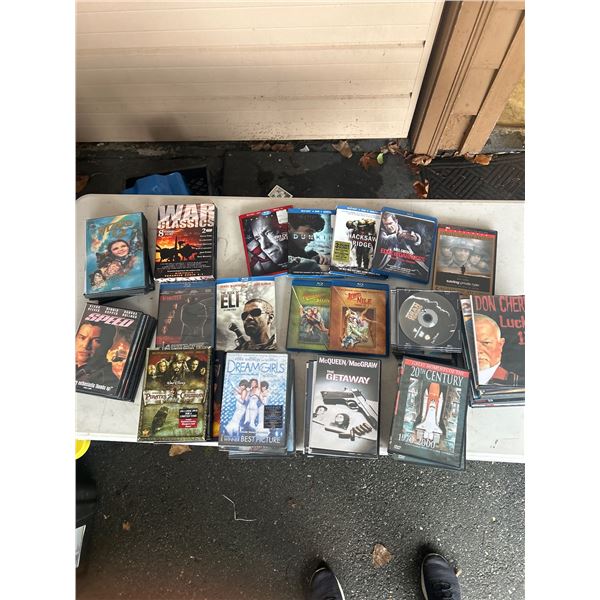 Large Lot of DVDs and Blue Ray Movies