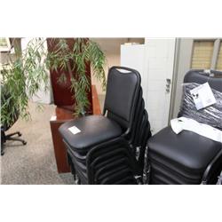 Black Commercial Quality Padded Stacking Chair