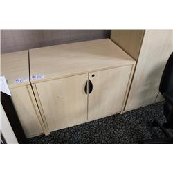 Maple Lowboy Locking Storage Cabinet