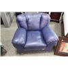 Image 3 : Blue Leather 3 Pc Sofa Set