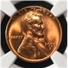 Image 2 : 1955-S LINCOLN WHEAT CENTS NGC MS66 RD