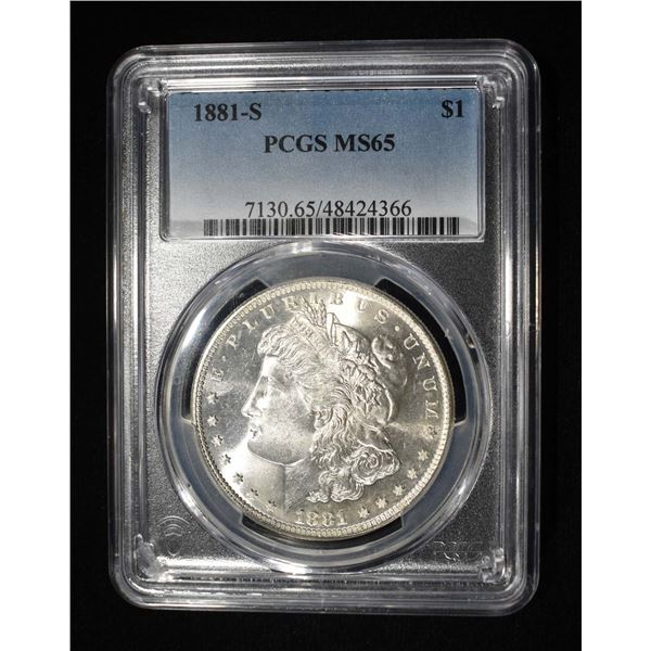 1881-S MORGAN DOLLAR PCGS MS 65