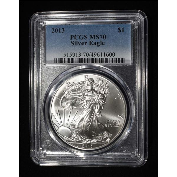 2013 AMERICAN SILVER EAGLE PCGS MS70