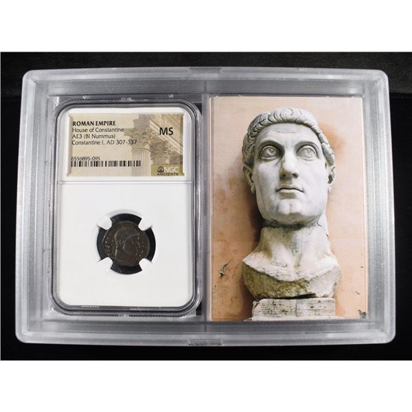 AD 307-337 CONSTANTINE I, AE3 BI NUMMUS NGC MS