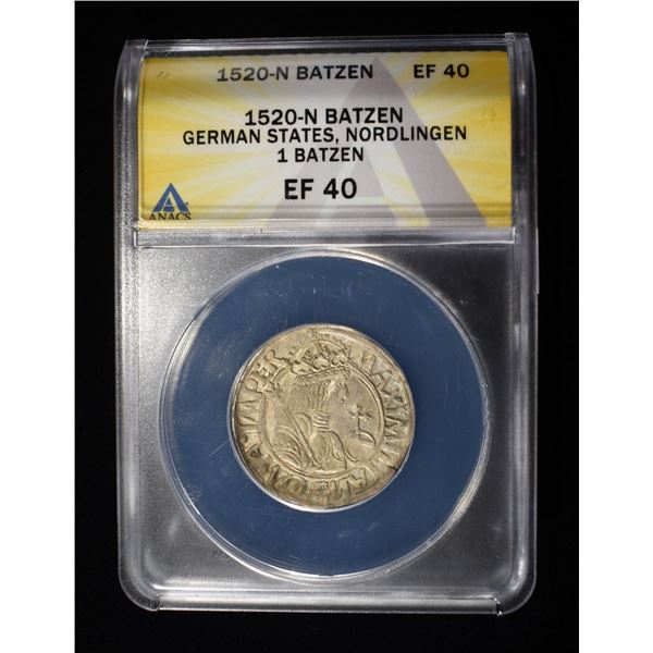 1520-N BATZEN GERMAN STATES NORDLINGEN ANACS EF-40