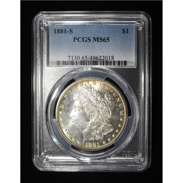 1881-S MORGAN DOLLAR PCGS MS 65