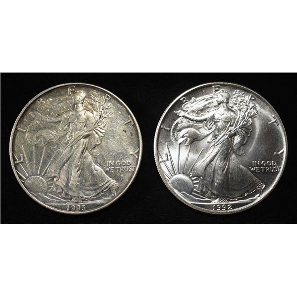 1992 &1993 AMERICAN SILVER EAGLES