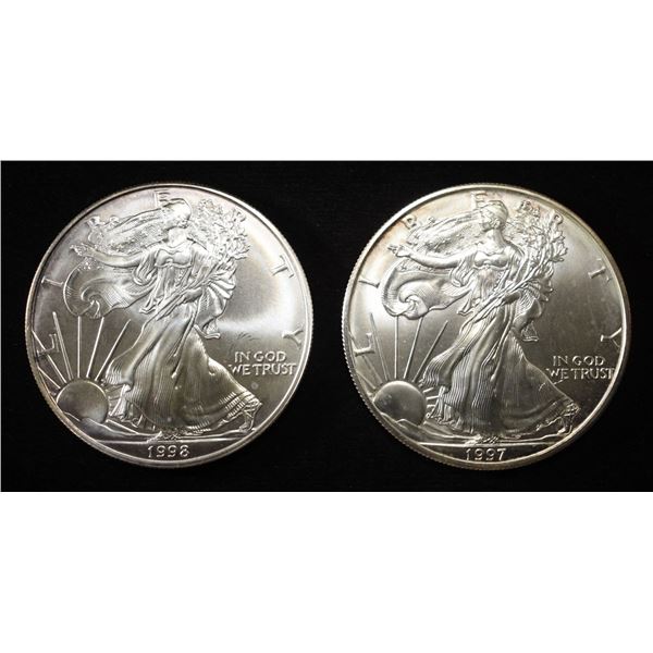1997 & 1998 AMERICAN SILVER EAGLES