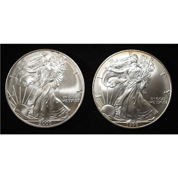 1999 & 2000 AMERICAN SILVER EAGLES