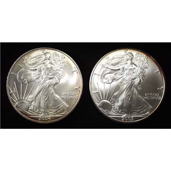 2003 & 2004 AMERICAN SILVER EAGLES