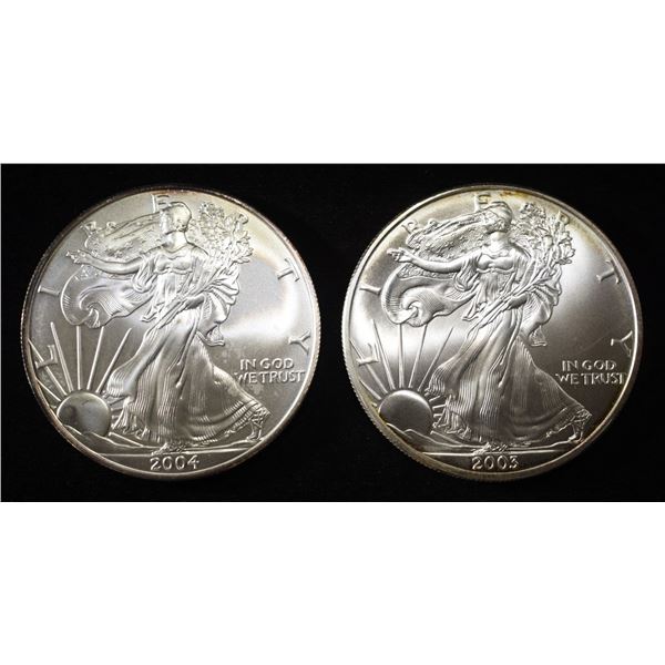 2003 & 2004 AMERICAN SILVER EAGLES