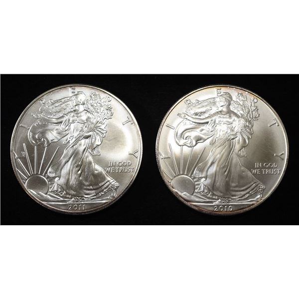 2010 & 2011 AMERICAN SILVER EAGLES