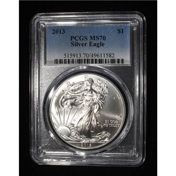 2013 AMERICAN SILVER EAGLE PCGS MS70