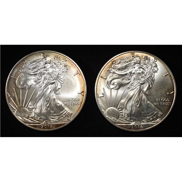 2015 & 2016 AMERICAN SILVER EAGLES