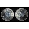 Image 1 : (2) 2013 1 OZ .9999 SILVER CANADA MAPLE ROUNDS