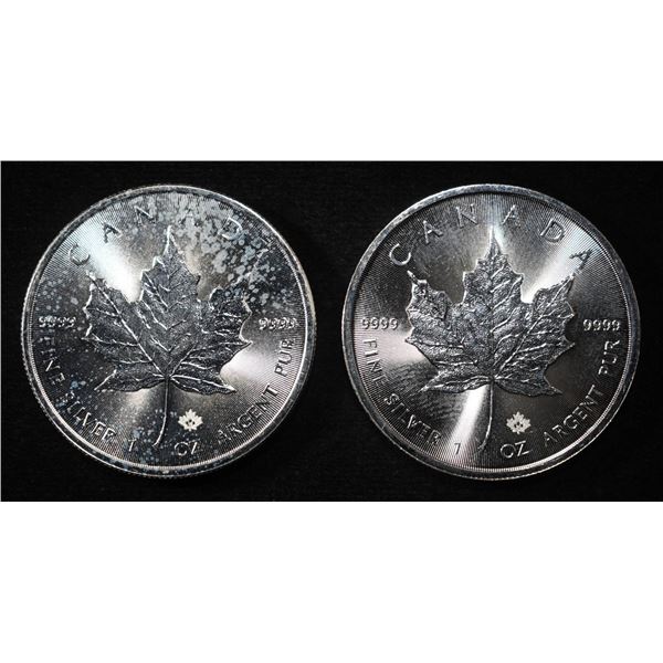 2015, 2020 .9999 SILVER CANADA MAPLE ROUNDS