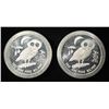 Image 1 : (2) 2020 1 OZ .999 SILVER NIUE OWL ROUNDS
