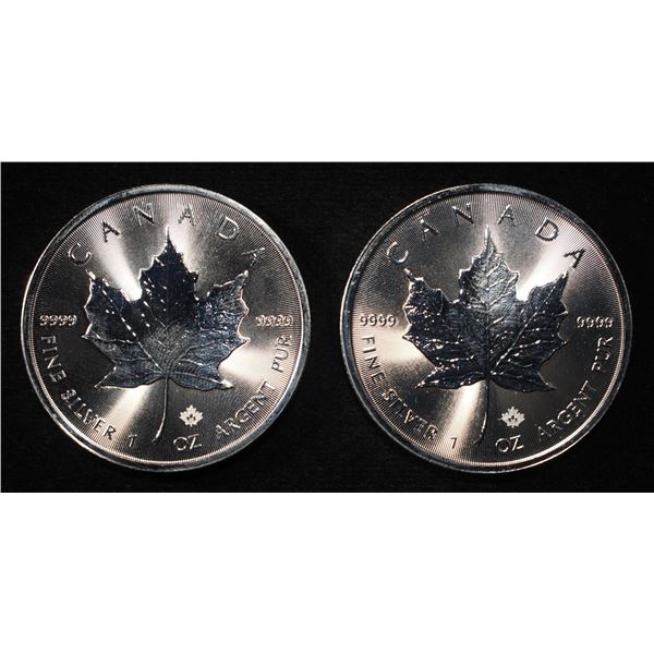 (2) 2022 1 OZ .9999 SILVER CANADA MAPLE ROUNDS