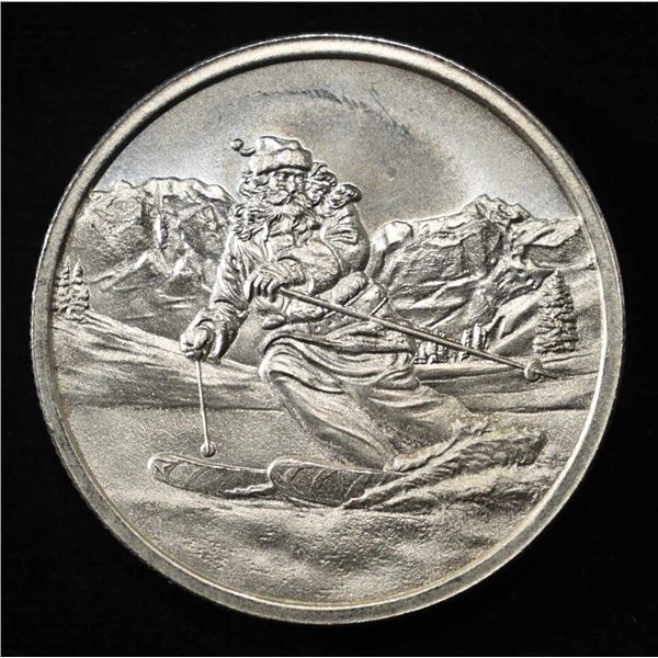 2023 1.5 OZ SKIING SANTA .999 SILVER ROUND