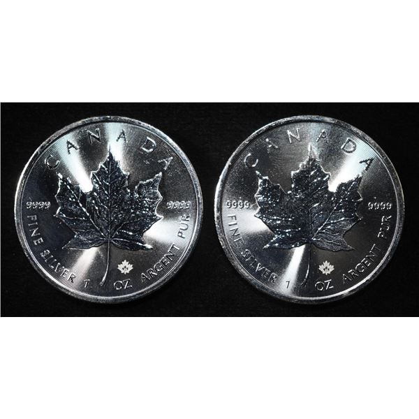 (2) 2023 1 OZ .9999 SILVER CANADA MAPLE ROUNDS