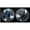 Image 2 : (2) 2023 1 OZ .9999 SILVER CANADA MAPLE ROUNDS