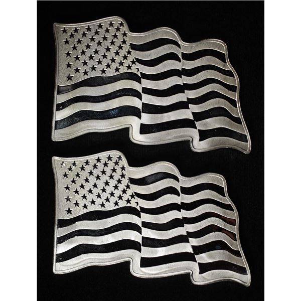 (2) WAVING FLAG 1 TROY OUNCE .999 SILVER