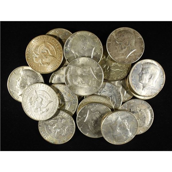 (20) 40% SILVER KENNEDY HALF DOLLARS