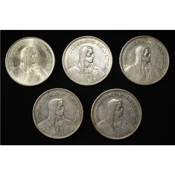 (5) 83.5% SILVER MIXED FOREIGN COINS